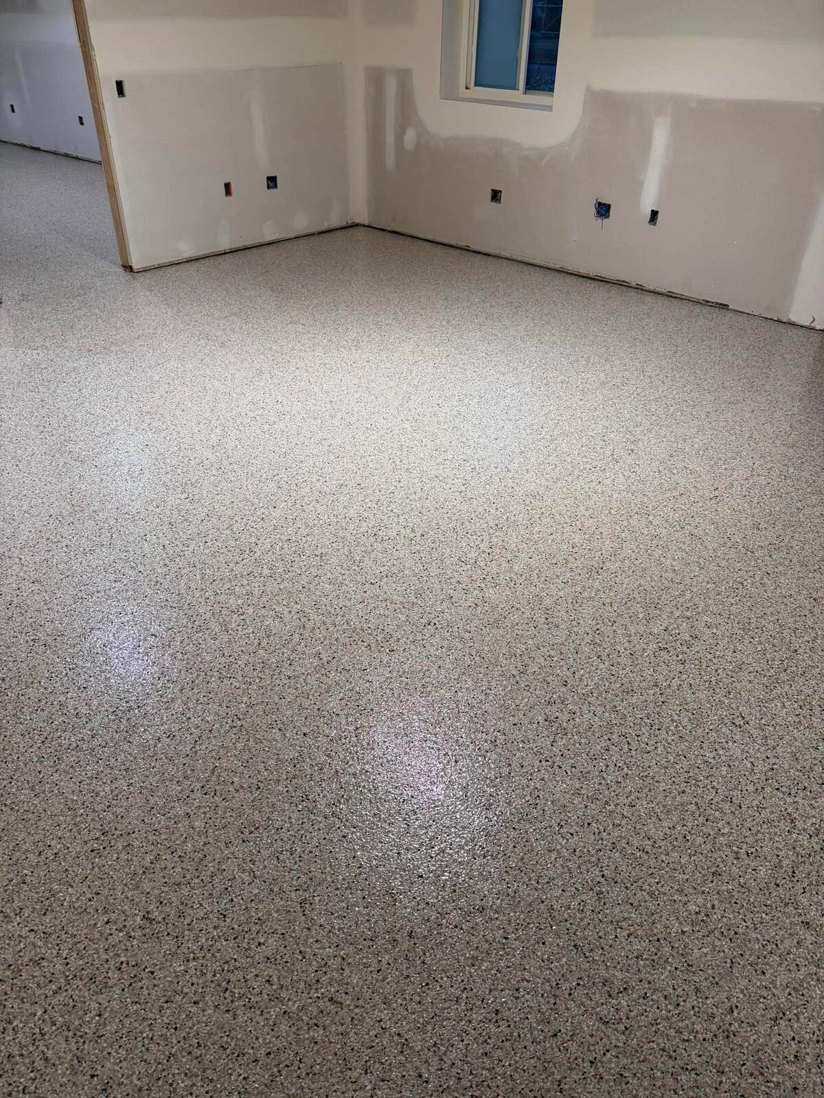 Coated garage floor