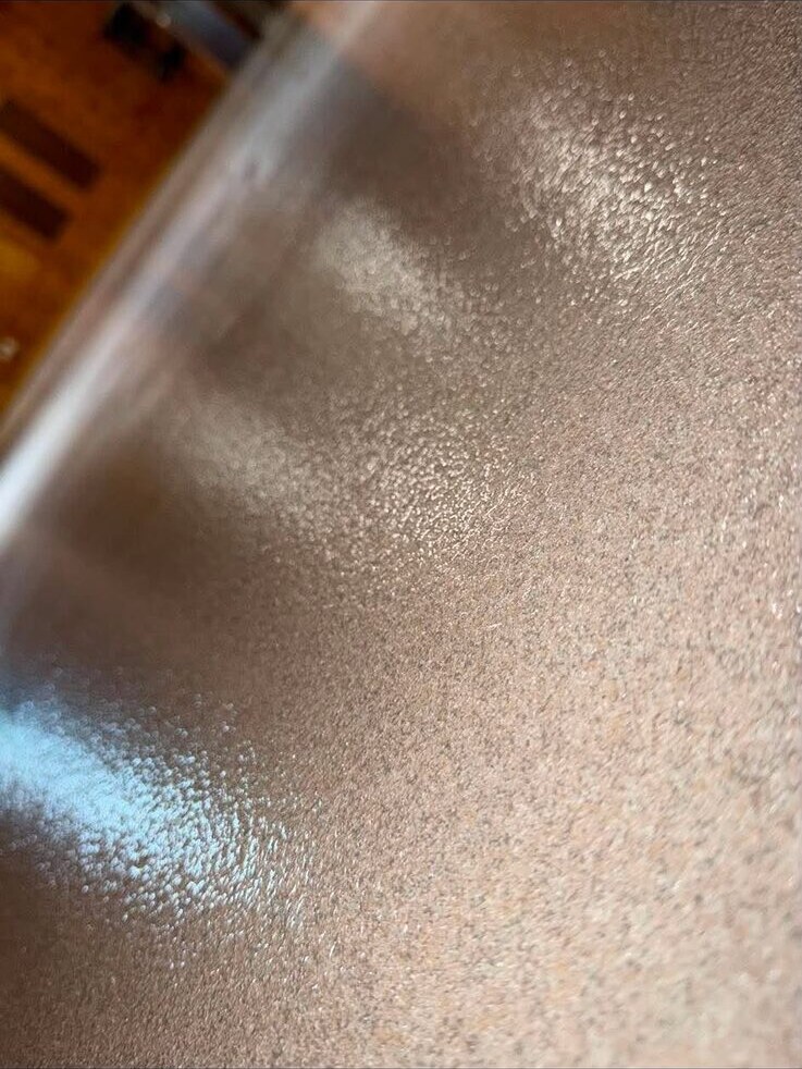 Metallic epoxy floor close up